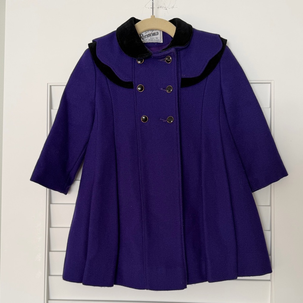 Vintage Rothschild Purple Wool Girls Coat